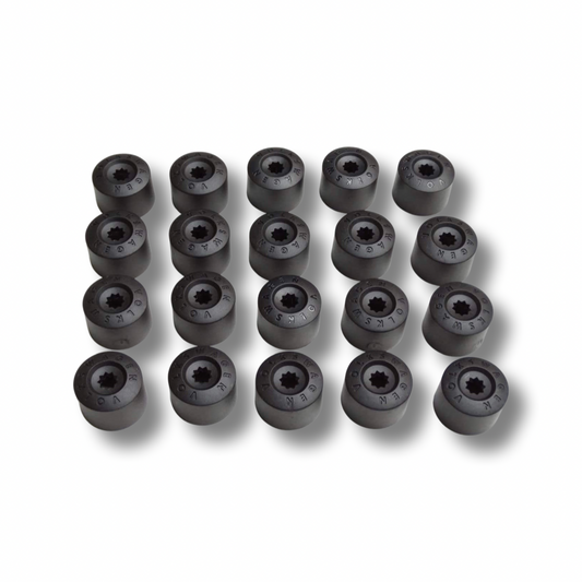Volkswagen 20x ORIGINAL wheel bolt caps for wheel bolt SW17 Black